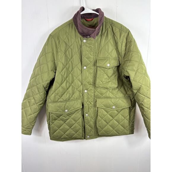 Robert Graham Quilted Jacket Green Size XL NWT Collared Preppy Outdoor Lagenlook - Picture 4 of 15
